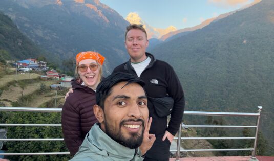 Selfie photo with clients