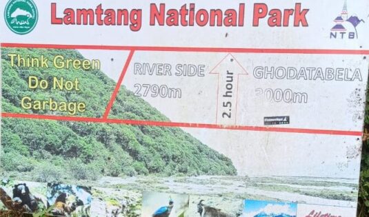 Lantang Region map on middle of the way