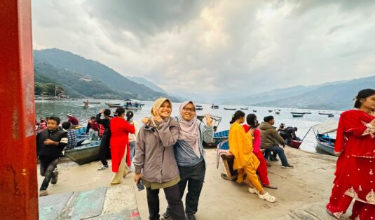 Photo with fewa lake