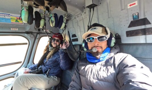 Inside helicopter Photo with my Clients