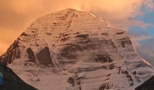 sunrise on the of mountain